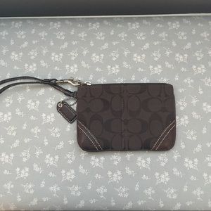 Brown Coach wristlet